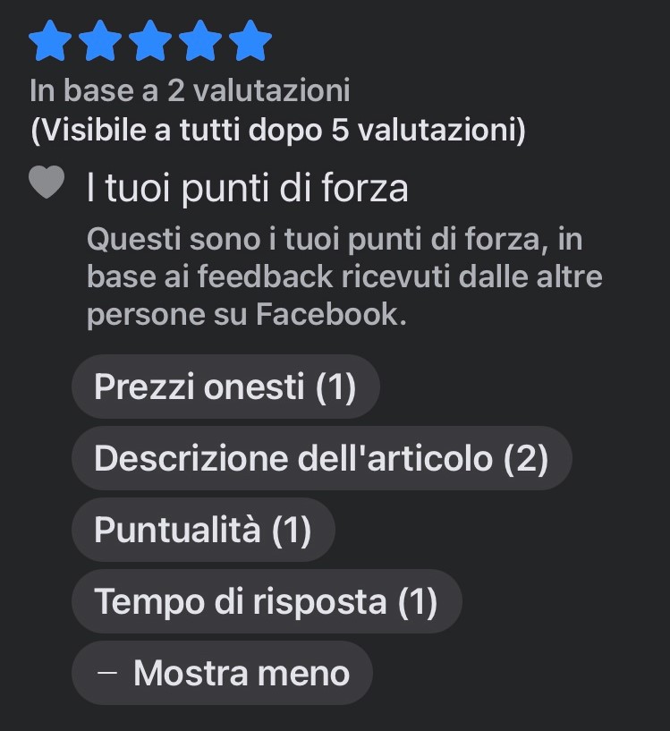 Recensioni Facebook Marketplace