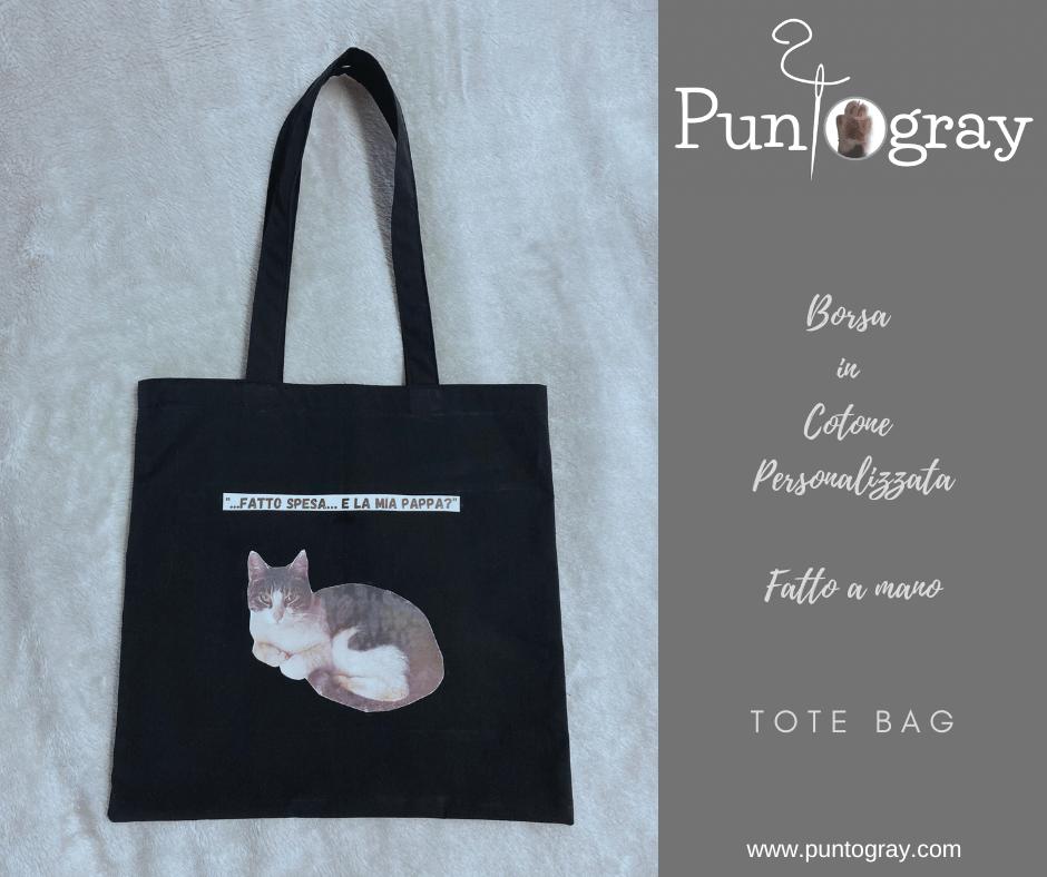 borsa in cotone personalizzata
fatto a mano
tote bag
puntogray
emporio di miss anita

